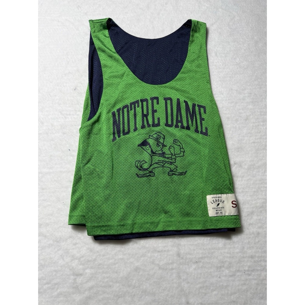 Notre Dame Reversible Mesh Practice Jersey Tank Top Green Blue Size Small